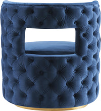 Load image into Gallery viewer, Theo Navy Velvet Accent Chair
