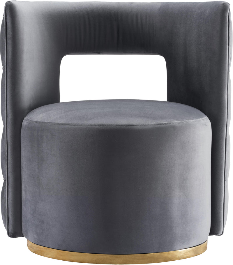 Theo Grey Velvet Accent Chair