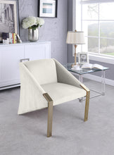 Load image into Gallery viewer, Rivet Cream Velvet Accent Chair
