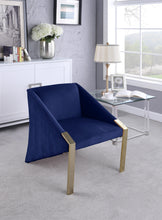Load image into Gallery viewer, Rivet Navy Velvet Accent Chair
