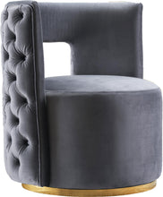 Load image into Gallery viewer, Theo Grey Velvet Accent Chair image
