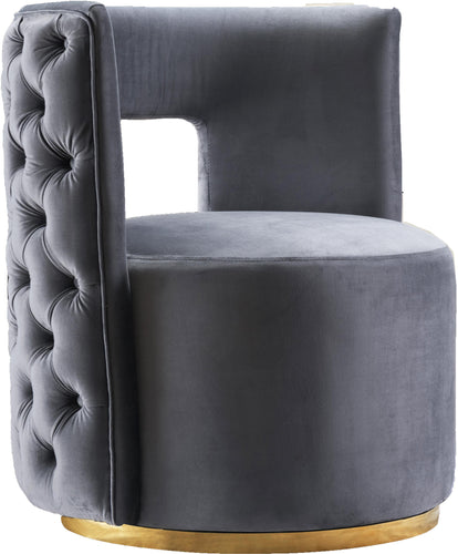 Theo Grey Velvet Accent Chair image