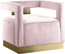 Load image into Gallery viewer, Armani Pink Velvet Accent Chair image
