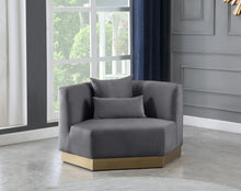 Load image into Gallery viewer, Marquis Grey Velvet Chair
