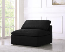 Load image into Gallery viewer, Serene Black Linen Fabric Deluxe Cloud Armless Chair
