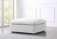Load image into Gallery viewer, Serene Cream Linen Fabric Deluxe Cloud Ottoman

