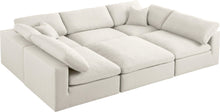 Load image into Gallery viewer, Serene Cream Linen Fabric Deluxe Cloud Modular Sectional

