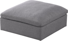 Load image into Gallery viewer, Serene Grey Linen Fabric Deluxe Cloud Ottoman image
