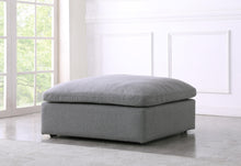 Load image into Gallery viewer, Serene Grey Linen Fabric Deluxe Cloud Ottoman
