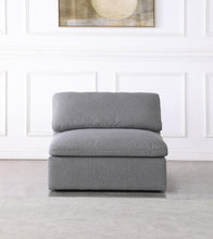 Load image into Gallery viewer, Serene Grey Linen Fabric Deluxe Cloud Armless Chair
