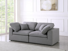 Load image into Gallery viewer, Serene Grey Linen Fabric Deluxe Cloud Modular Sofa
