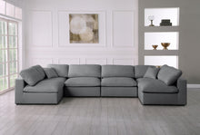 Load image into Gallery viewer, Serene Grey Linen Fabric Deluxe Cloud Modular Sectional
