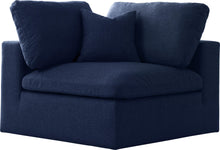 Load image into Gallery viewer, Serene Navy Linen Fabric Deluxe Cloud Corner Chair image
