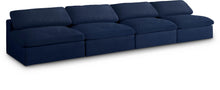 Load image into Gallery viewer, Serene Navy Linen Fabric Deluxe Cloud Modular Armless Sofa
