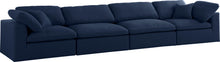 Load image into Gallery viewer, Serene Navy Linen Fabric Deluxe Cloud Modular Sofa
