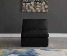 Load image into Gallery viewer, Plush Black Velvet Standard Cloud Modular Armless Chair
