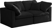 Load image into Gallery viewer, Plush Black Velvet Standard Cloud Modular Sofa
