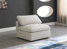 Load image into Gallery viewer, Plush Cream Velvet Standard Cloud Modular Armless Chair
