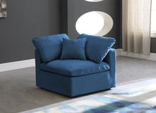 Load image into Gallery viewer, Plush Navy Velvet Standard Cloud Modular Corner Chair
