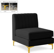 Load image into Gallery viewer, Alina Black Velvet Armless Chair image
