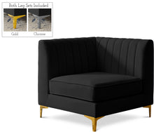 Load image into Gallery viewer, Alina Black Velvet Corner Chair image
