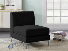 Load image into Gallery viewer, Alina Black Velvet Armless Chair
