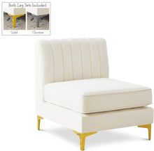 Load image into Gallery viewer, Alina Cream Velvet Armless Chair image

