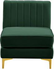 Load image into Gallery viewer, Alina Green Velvet Armless Chair
