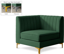 Load image into Gallery viewer, Alina Green Velvet Corner Chair image

