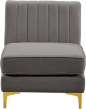 Load image into Gallery viewer, Alina Grey Velvet Armless Chair
