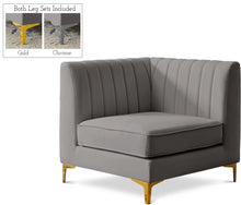 Load image into Gallery viewer, Alina Grey Velvet Corner Chair image

