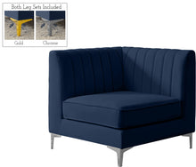 Load image into Gallery viewer, Alina Navy Velvet Corner Chair
