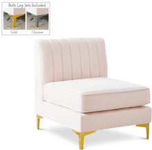 Load image into Gallery viewer, Alina Pink Velvet Armless Chair image
