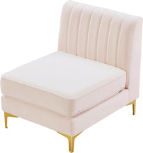 Load image into Gallery viewer, Alina Pink Velvet Armless Chair
