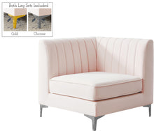 Load image into Gallery viewer, Alina Pink Velvet Corner Chair
