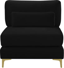 Load image into Gallery viewer, Julia Black Velvet Modular Armless Chair
