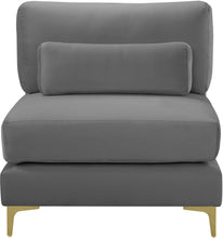 Load image into Gallery viewer, Julia Grey Velvet Modular Armless Chair
