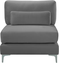 Load image into Gallery viewer, Julia Grey Velvet Modular Armless Chair
