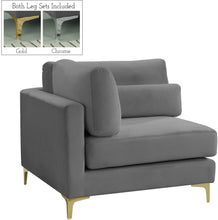 Load image into Gallery viewer, Julia Grey Velvet Modular Corner Chair image
