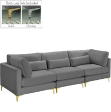 Load image into Gallery viewer, Julia Grey Velvet Modular Sofa (3 Boxes) image
