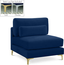 Load image into Gallery viewer, Julia Navy Velvet Modular Armless Chair image
