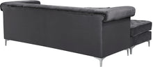 Load image into Gallery viewer, Damian Grey Velvet 2pc. Reversible Sectional
