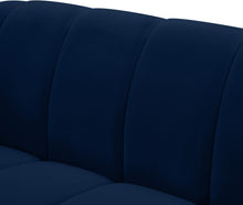 Load image into Gallery viewer, Elijah Navy Velvet Sofa
