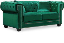 Load image into Gallery viewer, Bowery Green Velvet Loveseat image
