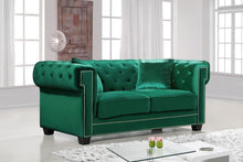 Load image into Gallery viewer, Bowery Green Velvet Loveseat
