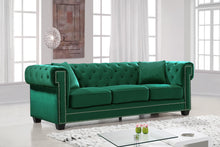 Load image into Gallery viewer, Bowery Green Velvet Sofa
