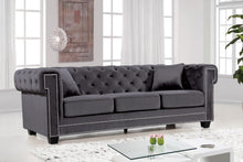 Load image into Gallery viewer, Bowery Grey Velvet Sofa

