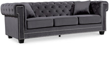 Load image into Gallery viewer, Bowery Grey Velvet Sofa image
