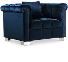 Load image into Gallery viewer, Kayla Navy Velvet Chair image
