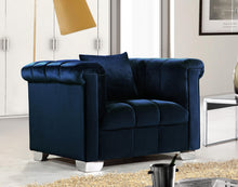Load image into Gallery viewer, Kayla Navy Velvet Chair
